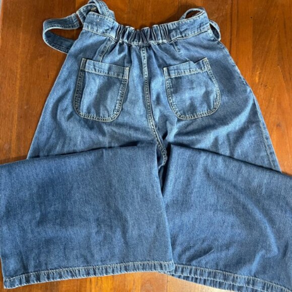 Pilcro by Anthropologie Wide-Leg Denim Overalls - Size 26T - Medium Wash EUC - Picture 2 of 5